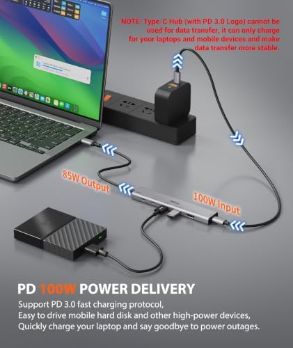 Aceele USB C Hub 3.2 Gen 2 with 4K@60Hz HDMI, 10Gbps USB-C Splitter 6-in-1 — 사진 6