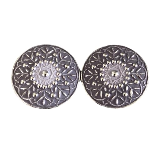 Hartmann-Knöpfe silber mit lila Metall Schliesse Schnalle zum Annähen mittelgrosse Tracht Schürzen Dirndl Schliesse Verschluss 70mmx35mm made in Germany (1 Stück)