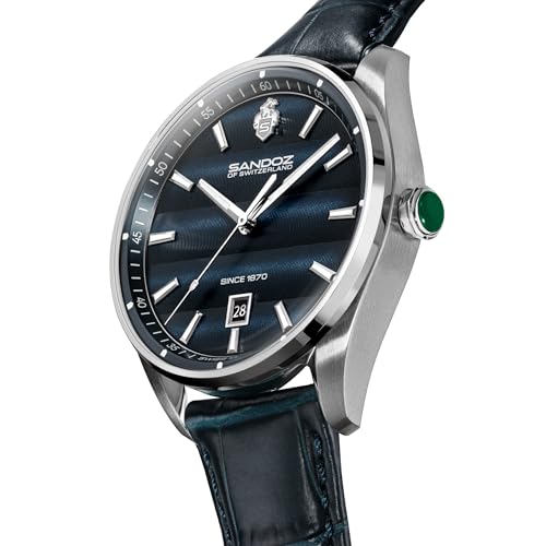Image of SANDOZ Bachelin Premium Swiss Made Quartz Blue Dial Watch for Men - SZWGB0001113