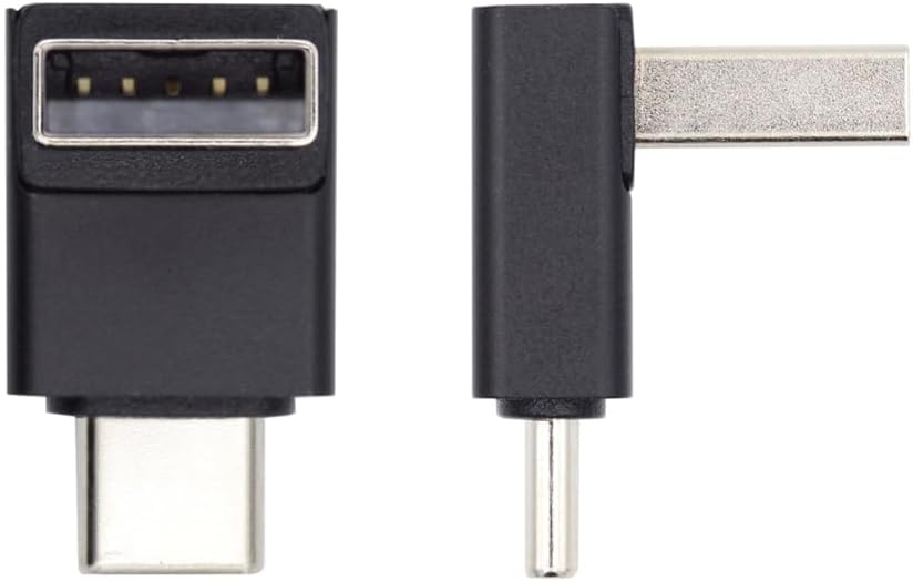 cablecc 10Gbps USB3.0 Type A Male to USB 3.1 Type C Male Data Charge Adapter 90 Degree Down Angled for Laptop Phone