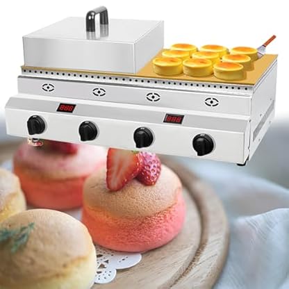 GESAIDES Kommerzielle Soufflémaschine, Gasmaschine, Antihaft-Gas-Waffeleisen-Maschine, Dorayaki-Pfannkuchen-Soufflémaschine, für Zuhause, Restaurant,B