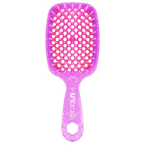 FHI Heat UNbrush Detangling Brush for Pain-Free Brushing on All Wet or Dry Hair Types — Durable DuoFlex Anti-Static Bristles, Lightweight Handle, Vented Hair Brush
