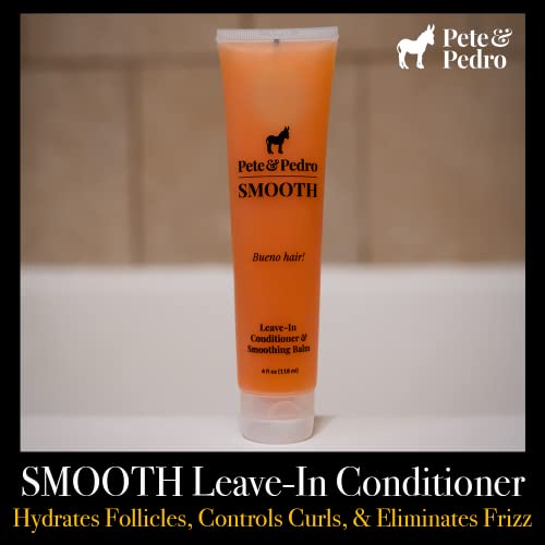 Pete & Pedro Smooth Leave-In Hair Conditioner | Strengthens & Hydrates Dry Hair, Adds Softness & Shine, Biotin Adds Volume, Reduces Frizz, Enhances Curls, Light Hold, Citrus Scent | As Seen On Shark Tank, 4 Oz. #TOP2