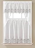 Sapphire Home 3 Piece Kitchen Curtain Linen Set - 2 Tiers 30' W (Total Width 60') x 36' L and 1 Swag...
