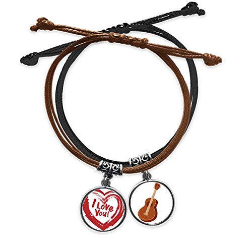 Pulsera Te Amo Corazón Rojo con guitarra para regalar amor