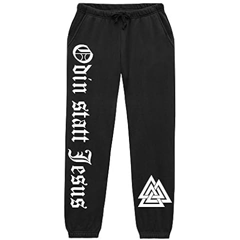 Uglyshirt89 Odin statt Jesus Männer u. Herren Jogginghose | Odin Thor Wikinger Valhalla Hose (S) Cover
