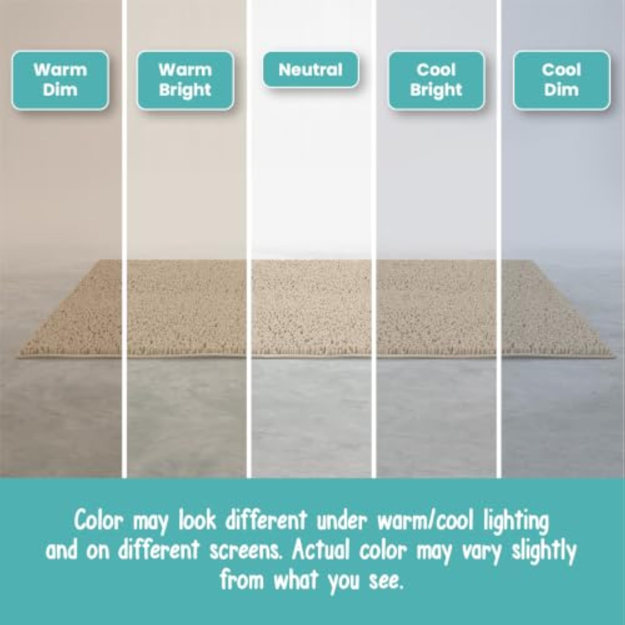 Non Slip Shaggy Chenille Bath Mat, Beige