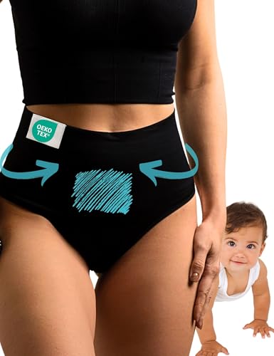 Mrs. Mum Kaiserschnitt Unterhose - 1 STK I ÖkoTex I High Waist I Bauchweg & figurformend I Postpartum Slips I Made in EU I waschbar I Wochenbett Unterwäsche