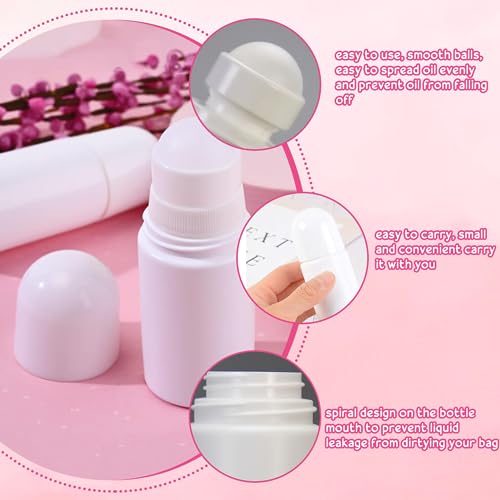DTYGUIXE 4 Stück Roll-on Flasche Leer 50ml Nachfüllbare Roller Flaschen für Parfüm, ätherische Öle, Hautpflegeprodukte