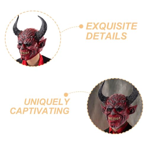 Masque de diable rouge élastique à visibilité optimale avec cornes