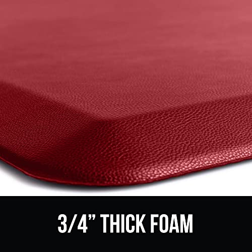 Gorilla Grip Anti Fatigue Cushioned Kitchen Floor Mats, Thick Ergonomic Standing Office Desk Mat, Waterproof Scratch Resistant Pebbled Topside, Supportive Comfort Padded Foam Rugs, 70X24, Red #TOP7
