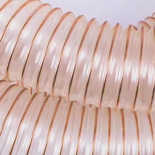 Manguera de recogida de polvo de poliuretano transparente, manguera de vacío flexible resistente con bobina de alambre de acero para lijadoras de carpintería, aspiradora de tienda, se adapta a puertos