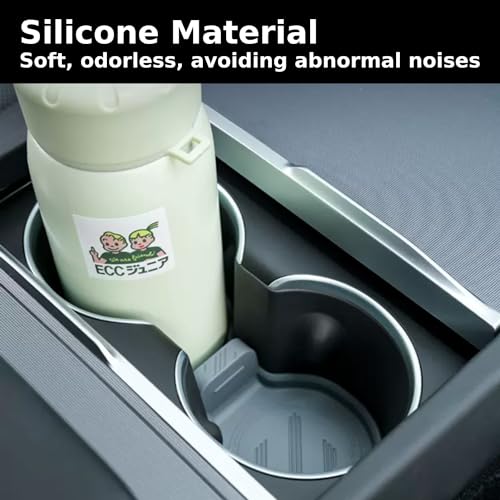 Portavasos para consola Tesla modelos 2022-2026 gris silicona miniatura 4