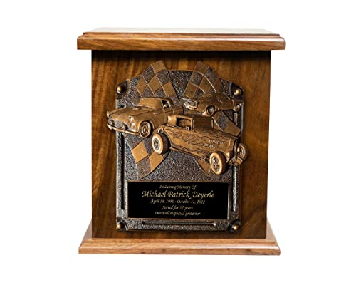 Cremation Urn For Car Lovers, Muscle Car Wooden Funeral Urn With Engraving For Car Collectors #TOP2
