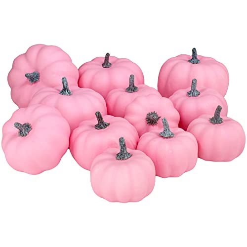 12 Pcs Assorted Small Artificial Pink Pumpkins Decorative Pumpkins Pink Foam Pumpkins for Gifts Fall Wedding Baby Shower Halloween Thanksgiving Table Centerpiece Mantel Shelf Farmhouse Decor 12 Pcs Assorted Small Artificial Pink Pumpkins Decorative Pumpkins Pink Foam Pumpkins for Gifts Fall Wedding Baby Shower Halloween Thanksgiving Table Centerpiece Mantel Shelf Farmhouse Decor