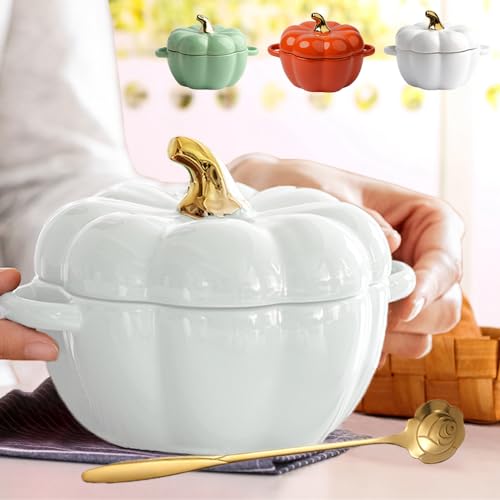 Pumpkin Ceramic Bowl with Lid