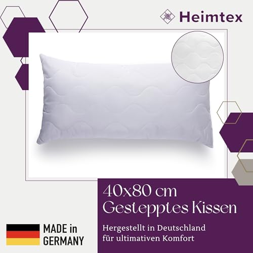 HEIMTEX Steppkissens Kissen 40x80cm 2er-Pack – Mikrofaser Kissen 40x80cm mit 500g Füllung aus frischer Faser – Premium Hotelqualität, hypoallergen, Bettkissen, Seitenschläferkissen & Flauschkissen – Bild 6