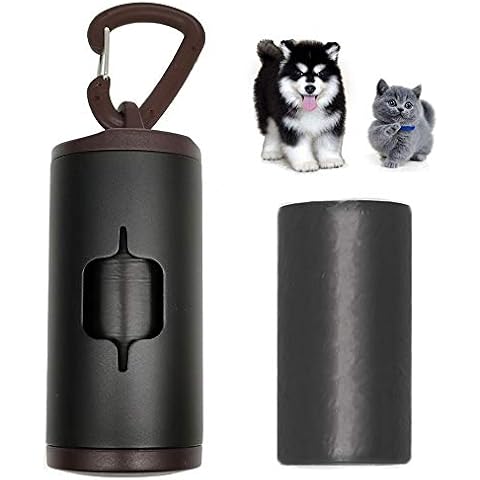 Infinite Node Dog Poop Bags Dispenser with Metal Tube in Fancy Colors, Waste Bags Holder for Pet Waste and Used Baby Diapers (Black, 30 Bags) Cover