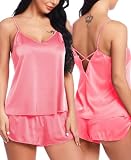 Marca: RSLOVE Sleepwear Womens Sexy Lingerie Satin Pajamas Cami Shorts Set Nightwear