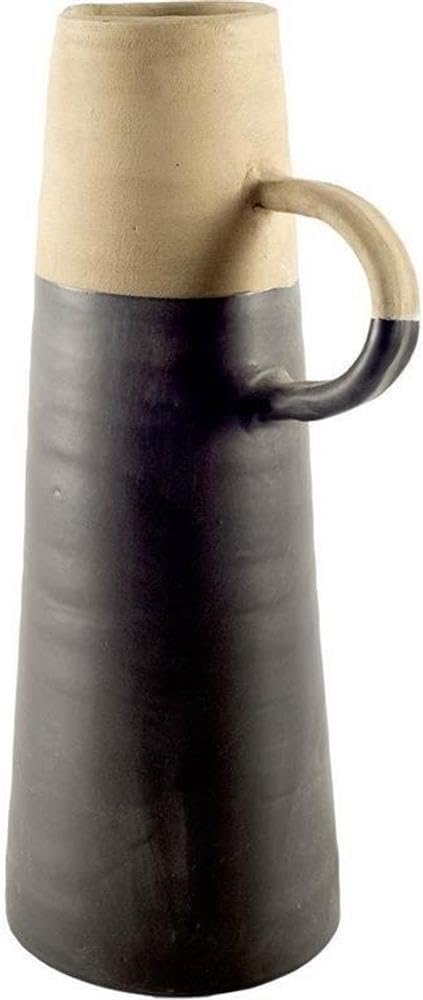 Mercana Garand III (Large) Jugs/Decorative Vases, 7.0L x 6.0W x 16.0H, Black | Natural Brown