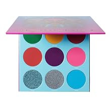 Juvias Place Palette The Warrior III - Deep Emerald Green, Red, Violet, Cerulean Blue, Shades of 9, Pigmented Makeup Palette Eye Color & Shine