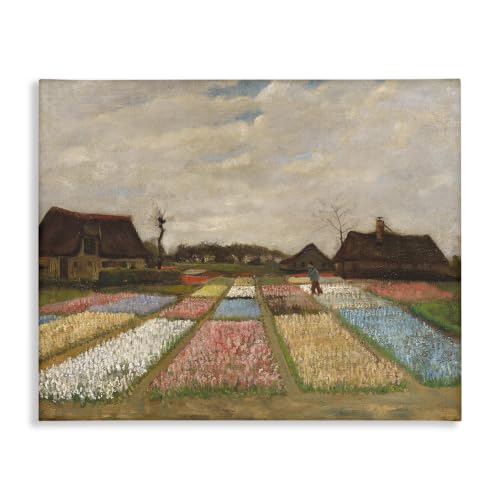 Dutch Tulip Field Landscape, 16 x 20 Inch Canvas Wall Art
