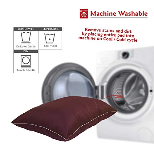Image of Majestic Pet Rectangle Medium Dog Bed Washable - Non Slip Comfy Pet Bed - Super Value Crate Pet Pillow - Puppy Kennel for Sleeping - Medium Breed 35 x 28 Inch - Solid Burgundy