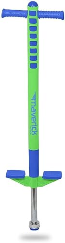Flybar Maverick Pogo Stick para niños de 5 años en adelante, 40 a 80 libras, perfecto para principiantes, asas de fácil agarre, clavijas