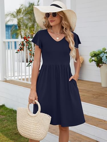 Image of Heymoments Short Sleeve Summer Dress for Women with Pockets
