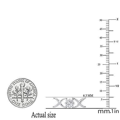 Dazzlingrock Collection 0.12 Carat (ctw) Round White Diamond Ladies Flower Illusion Set Bracelet, 925 Sterling Silver2