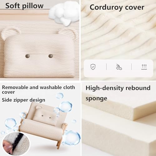 Modern Convertible Sleeper Sofa Bed with Armrests & Pillows, 3-in-1 Adjustable Couch for Apartment Living Room, Bedroom, Study Room, 6-Level Backrest (Khaki, 190x100x20)