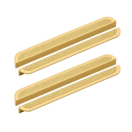 Image of VEZEL Aluminium Cabinet Handle /Wardrobe Handle - Modern Cabinet Pull for Wardrobe, Drawer & Cupboard, Cabinet Furniture (PVD Gold) - 288mm - Pack of 4-| 3 Years Warranty |