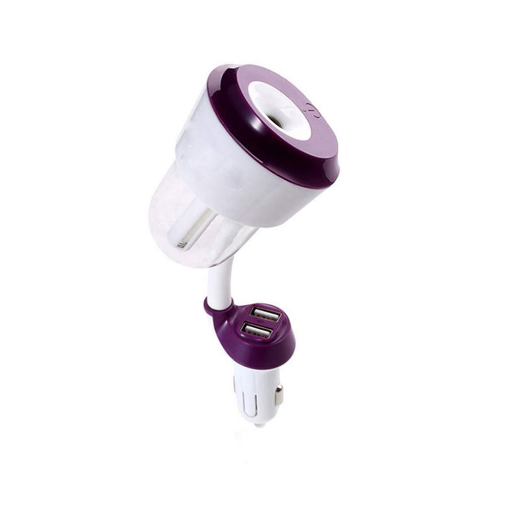 SiChun - Humidificador de aire para coche (12 V, 2 puertos USB para cargador de coche, purificador de aire para coche, difusor de aromaterapia, niebla y niebla)