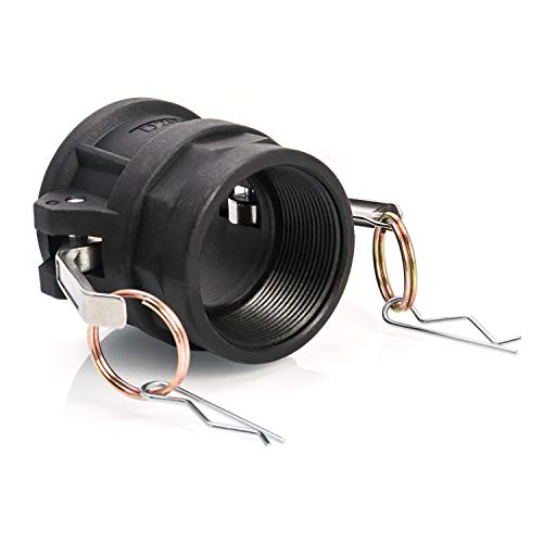 Qwork Hose Fitting, Polypropylene Type D Cam & Groove Fitting- -2" Female Coupler X 2" Npt Female #TOP2