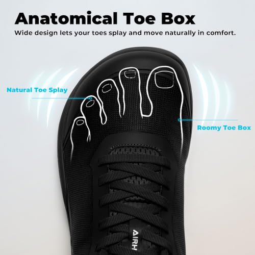 Image of AIRHAS Men's Barefoot Training Shoes Zero Drop Minimalist Sneakers Anatomical Toe Design for Weightlifting and Fitness