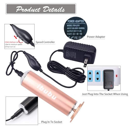 Ibubu FCR-01-G Electric Feet Callus Remover Gold Professional Powerful Foot File Pedicure Grinder Sanders thumb #3