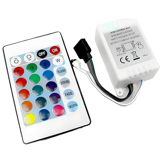 Image of Hexonix 12V DC Mini LED Strip RGB Remote Controller 24-Key RF Wireless Remote For RGB LED Light Strip 2PCS