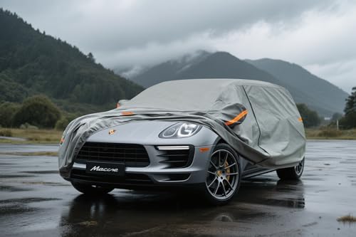 Image of Kayme Heavy Duty Car Cover Custom Fit Porsche Macan, Waterproof All Weather for Automobiles, Full Exterior Covers Rain Sun UV Protection.
