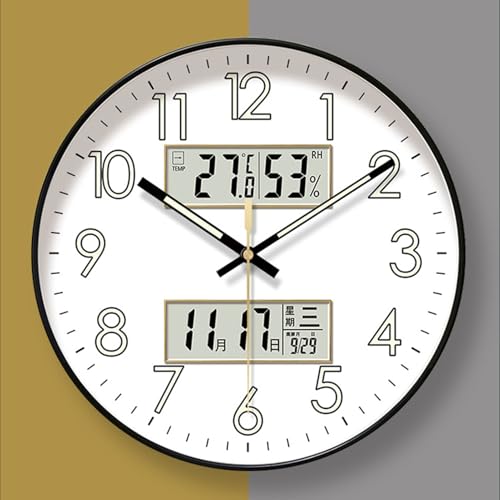Horloge murale de précision lumineuse avec affichage numérique haut de gamme