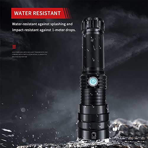 Xurleq Rechargeable Flashlights 710000 High Lumens Led, Zoomable Tactical Flashlight With 2 Modes, Waterproof Brightest Flashlights For Emergencies And Outdoor Use, Hiking Camping Accessories #TOP6