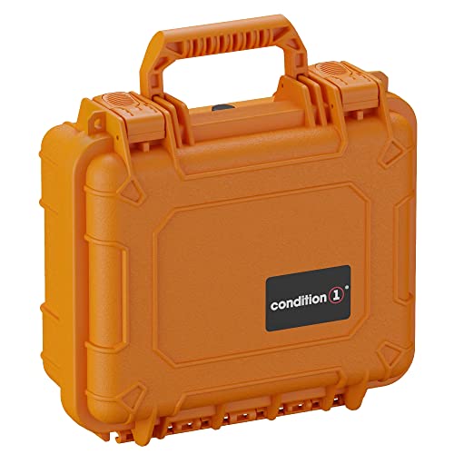 Condition 1 Waterproof Protective Hard Case With Foam, Orange 9.29" X 7.23" X 4.13" Watertight Ip67 Dust Proof And Shock Proof Tsa Approved Portable Carrier #TOP6