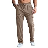 Pantalones deportivos tipo cargo para hombre, joggers casuales, cintura elástica, parte inferior de chándal para hombre M-4XL, café, XL