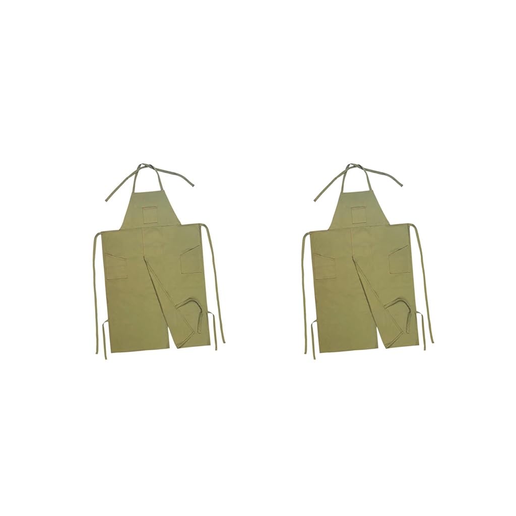 Fartuchy do pieczenia, Fartuch ceramiczny, regulowany fartuch malarski, szefa kuchni do grillowania, restauracji(2 Set Of(green))