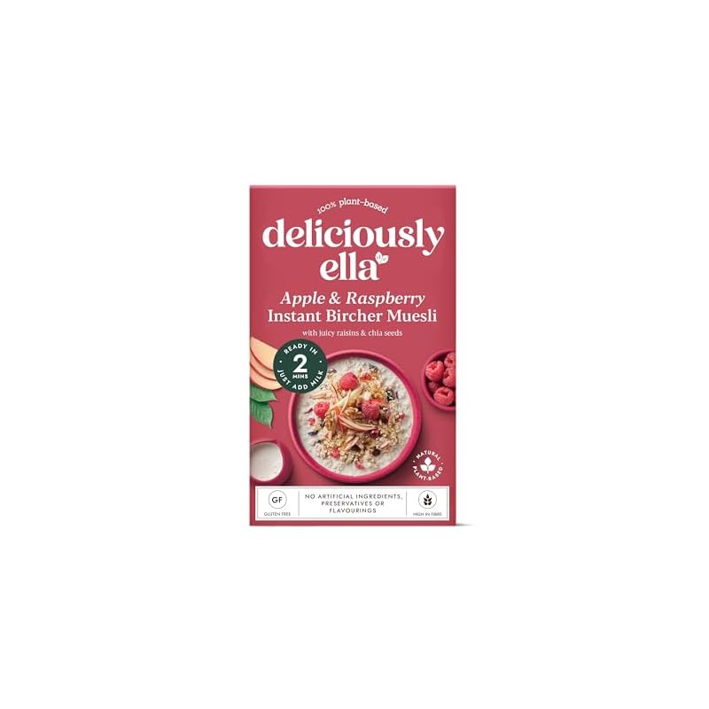 Deliciously Ella - Granola & Muesli, Gluten-Free, Vegan Friendly, Healthy Breakfast (6 boxes) (Fruity Bircher Muesli)