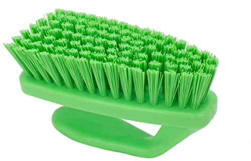 Image of SPARTA Scrub Brush with Iron Shaped Handle and Stiff Bristles, Heavy Duty Scrubber Brush for Kitchen, Bathroom, Shower, Tile, Sink, Carpet and Bakepans, Polypropylene, 6 Inches, Lime