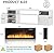 PUKAMI 70" Floating TV Stand with 36" Electric Fireplace,Wall Mounted Entertainment Center with LED Lights and Highlight Storage Cabinet for TVs up to 80" for Living Room(White)