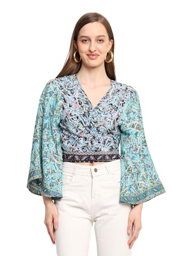 Image of KE Kanha Exports top for Women Stylish Western | wrap Tops for Woman | Perfect on Jeans Tops for Woman | Summer top | Beach Outfits Dress for Women Stylish