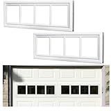 Nuanchu 2 Pcs 42 x 14.7 Inch Garage Door Windows Vinyl Windows with UV Resistant Glass Garage Door Inserts(Style 2)