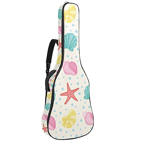 Sac à dos pour guitare imprimé coquillages avec double bandoulière réglable