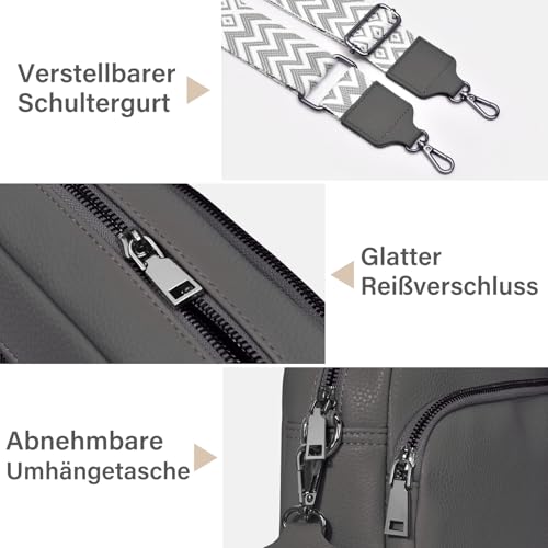 GASSDA Umhängetasche Damen Kleine Handtasche Damen PU Leder Crossbody Bag Moderne Taschen mit Abnehmbarem Schultergurt